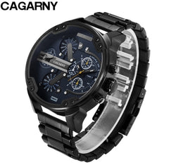 Cagarny Top Brand Luxury Watch Men Sport Quartz Clock Mens Watches Waterproof Gold Steel Wrist Watch Military Relogio Masculino