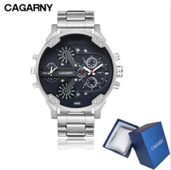 Cagarny Top Brand Luxury Watch Men Sport Quartz Clock Mens Watches Waterproof Gold Steel Wrist Watch Military Relogio Masculino