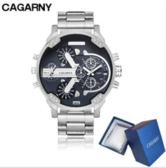 Cagarny Top Brand Luxury Watch Men Sport Quartz Clock Mens Watches Waterproof Gold Steel Wrist Watch Military Relogio Masculino