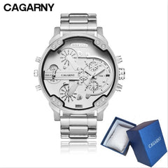 Cagarny Top Brand Luxury Watch Men Sport Quartz Clock Mens Watches Waterproof Gold Steel Wrist Watch Military Relogio Masculino