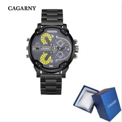 Cagarny Top Brand Luxury Watch Men Sport Quartz Clock Mens Watches Waterproof Gold Steel Wrist Watch Military Relogio Masculino