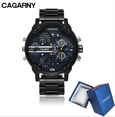 Cagarny Top Brand Luxury Watch Men Sport Quartz Clock Mens Watches Waterproof Gold Steel Wrist Watch Military Relogio Masculino