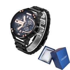 Cagarny Top Brand Luxury Watch Men Sport Quartz Clock Mens Watches Waterproof Gold Steel Wrist Watch Military Relogio Masculino