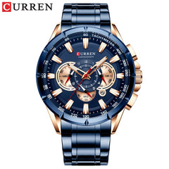 CURREN Wrist Watch Men Waterproof Chronograph Military Army Stainless Steel Male Clock Top Brand Luxury Man Sport Watches 8363