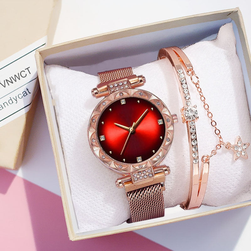 Brand watches Women watch bracelet casual fashion Starry sky dress watches Ladies quartz Wristwatches Gift clock Reloj Mujer