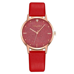 Top Brand High Quality Fashion Womens Ladies Simple Watches Geneva Faux Leather Analog Quartz Wrist Watch clock saat Gift
