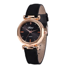 Top Brand High Quality Fashion Womens Ladies Simple Watches Geneva Faux Leather Analog Quartz Wrist Watch clock saat Gift