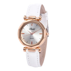 Top Brand High Quality Fashion Womens Ladies Simple Watches Geneva Faux Leather Analog Quartz Wrist Watch clock saat Gift