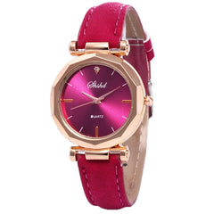 Top Brand High Quality Fashion Womens Ladies Simple Watches Geneva Faux Leather Analog Quartz Wrist Watch clock saat Gift