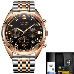 2020 LIGE Mens Watches Top Brand Luxury Waterproof 24 Hour Date Quartz Clock  Male Leather Sport Wrist Watch Relogio Masculino