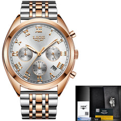 2020 LIGE Mens Watches Top Brand Luxury Waterproof 24 Hour Date Quartz Clock  Male Leather Sport Wrist Watch Relogio Masculino