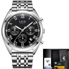 2020 LIGE Mens Watches Top Brand Luxury Waterproof 24 Hour Date Quartz Clock  Male Leather Sport Wrist Watch Relogio Masculino