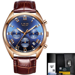 2020 LIGE Mens Watches Top Brand Luxury Waterproof 24 Hour Date Quartz Clock  Male Leather Sport Wrist Watch Relogio Masculino