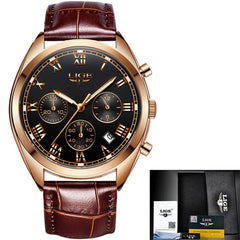 2020 LIGE Mens Watches Top Brand Luxury Waterproof 24 Hour Date Quartz Clock  Male Leather Sport Wrist Watch Relogio Masculino