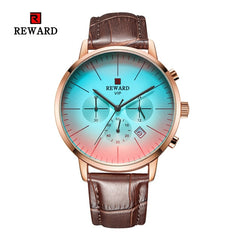 2020 New Fashion Color Bright Glass Watch Men Top Luxury Brand Chronograph Men's Stainless Steel Business Clock Men Wrist Watch