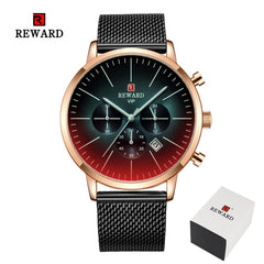 2020 New Fashion Color Bright Glass Watch Men Top Luxury Brand Chronograph Men's Stainless Steel Business Clock Men Wrist Watch