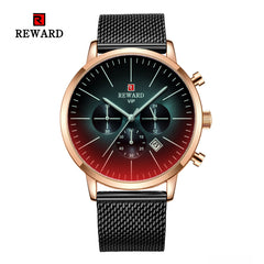 2020 New Fashion Color Bright Glass Watch Men Top Luxury Brand Chronograph Men's Stainless Steel Business Clock Men Wrist Watch