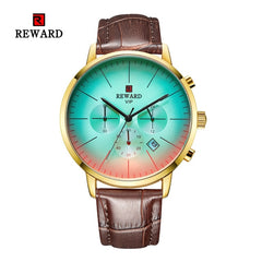 2020 New Fashion Color Bright Glass Watch Men Top Luxury Brand Chronograph Men's Stainless Steel Business Clock Men Wrist Watch