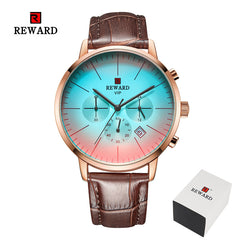 2020 New Fashion Color Bright Glass Watch Men Top Luxury Brand Chronograph Men's Stainless Steel Business Clock Men Wrist Watch