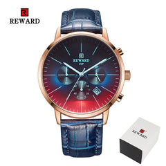 2020 New Fashion Color Bright Glass Watch Men Top Luxury Brand Chronograph Men's Stainless Steel Business Clock Men Wrist Watch
