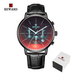 2020 New Fashion Color Bright Glass Watch Men Top Luxury Brand Chronograph Men's Stainless Steel Business Clock Men Wrist Watch