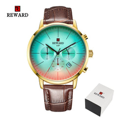 2020 New Fashion Color Bright Glass Watch Men Top Luxury Brand Chronograph Men's Stainless Steel Business Clock Men Wrist Watch