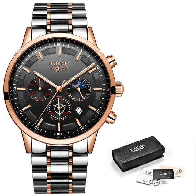 Relojes 2020 Watch Men LIGE Fashion Sport Quartz Clock Mens Watches Top Brand Luxury Business Waterproof Watch Relogio Masculino
