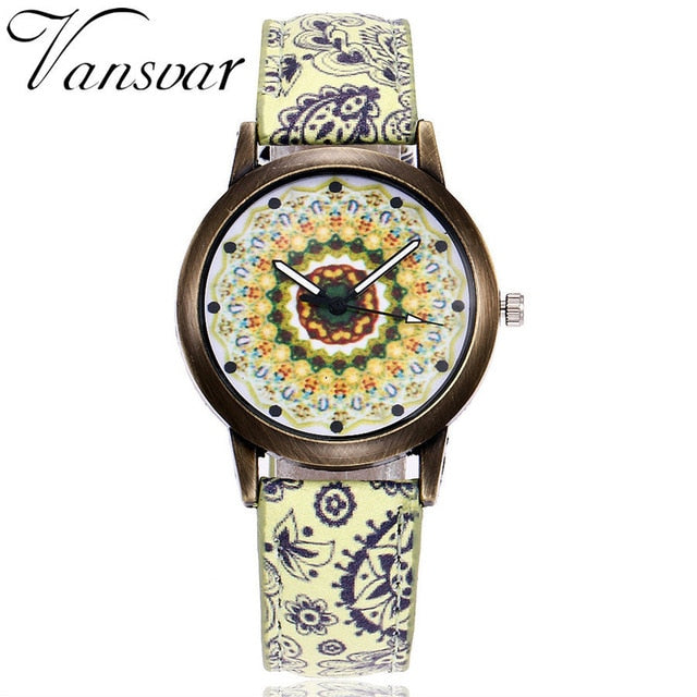 Dropshipping Women Creative Flower Watches Ladies Fashion Casual Leather Quartz Wristwatches Gift Clock Relogio Feminino Hot