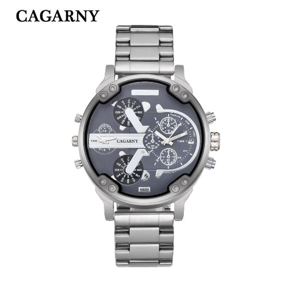 Cagarny Top Brand Luxury Watch Men Sport Quartz Clock Mens Watches Waterproof Gold Steel Wrist Watch Military Relogio Masculino