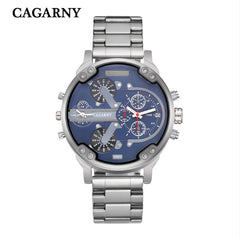 Cagarny Top Brand Luxury Watch Men Sport Quartz Clock Mens Watches Waterproof Gold Steel Wrist Watch Military Relogio Masculino