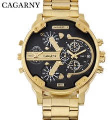 Cagarny Top Brand Luxury Watch Men Sport Quartz Clock Mens Watches Waterproof Gold Steel Wrist Watch Military Relogio Masculino