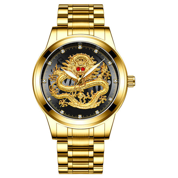 Fashion Men Watch Golden Mens Watches Top Brand Luxury Waterproof Full Steel Quartz Dragon Clock Male 2020 Relogio Masculino