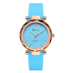 2019 Geneva Fashion Luxury Brand Women Watch Silicone Strap Simple Pin Buckle Ladies Clock Quartz Wrist Watches relogio feminino
